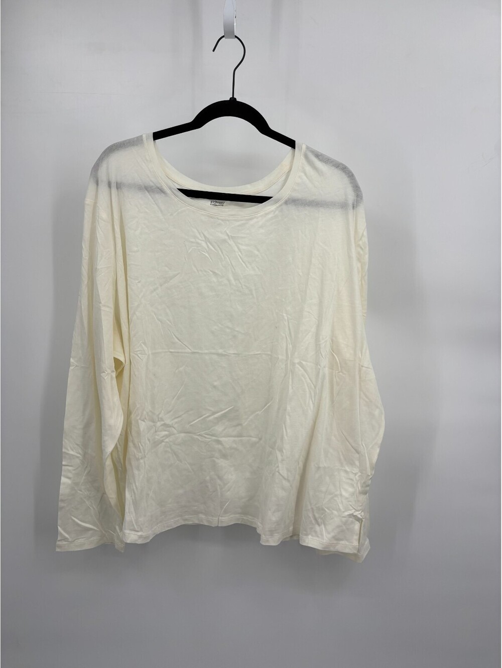 Girlfriend Collective Womens Long Sleeve T-Shirt Cream Crew Neck Breathable 6XL